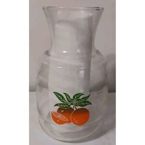 Vintage Orange Juice Carafe Jar GE Food Freezers Beverage Glass Container